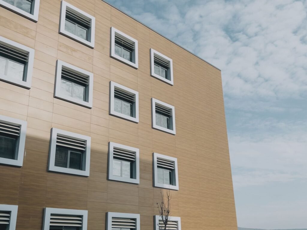 The exterior of a modern healthcare building.